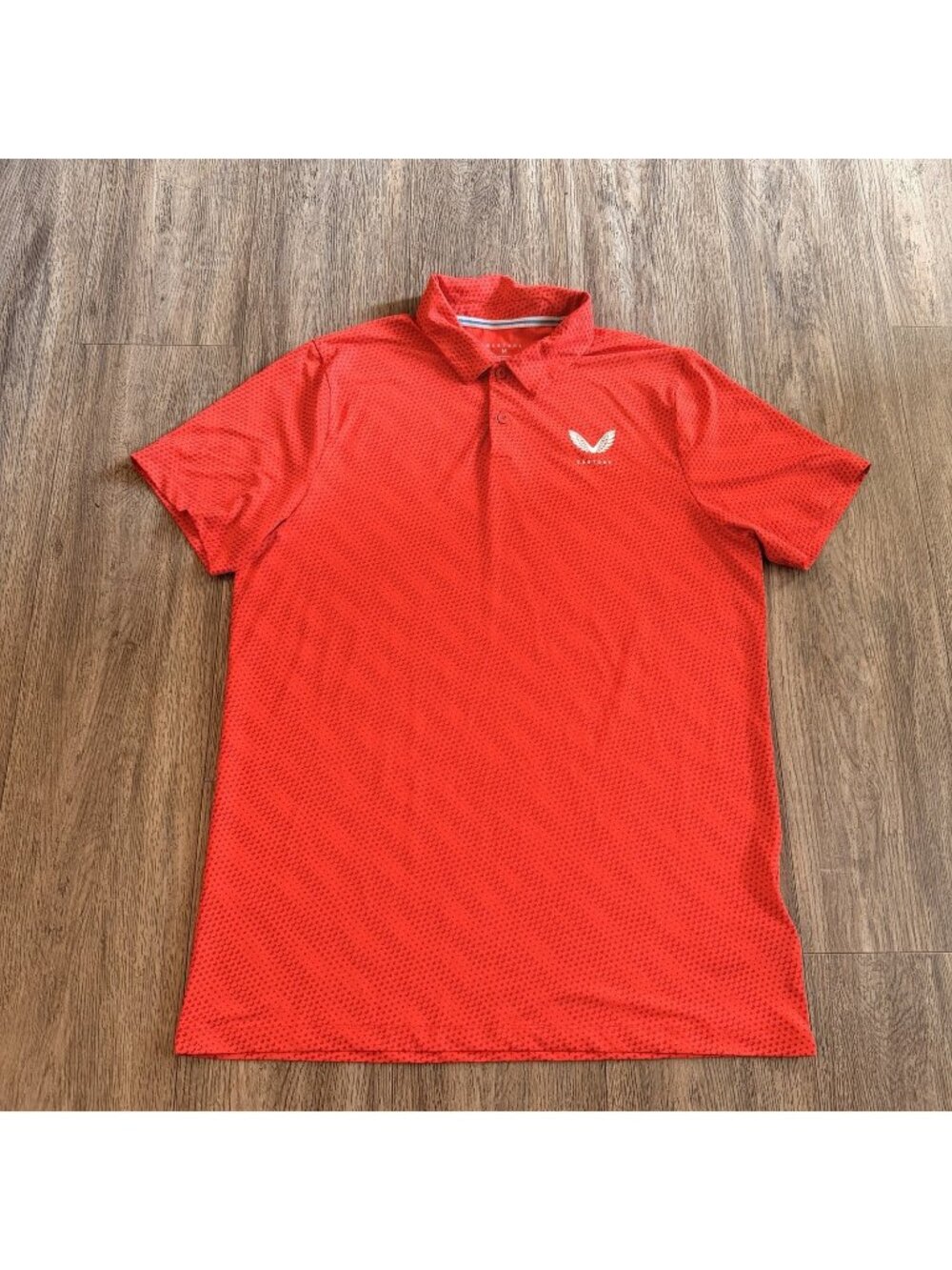 Castore Golf Polo Shirt Mens M Red  Aertek Performance Wicking Athletic